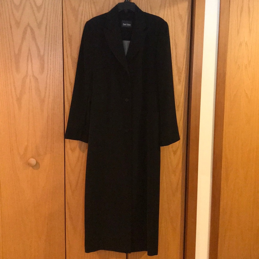Carol Cohen Black Full Length Jacket Size 12
